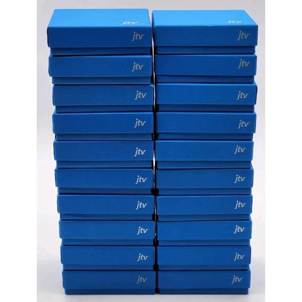 Lot Of 20 Empty Jewelry Boxes Cardboard Blue JTV logo FAST SHIPPING